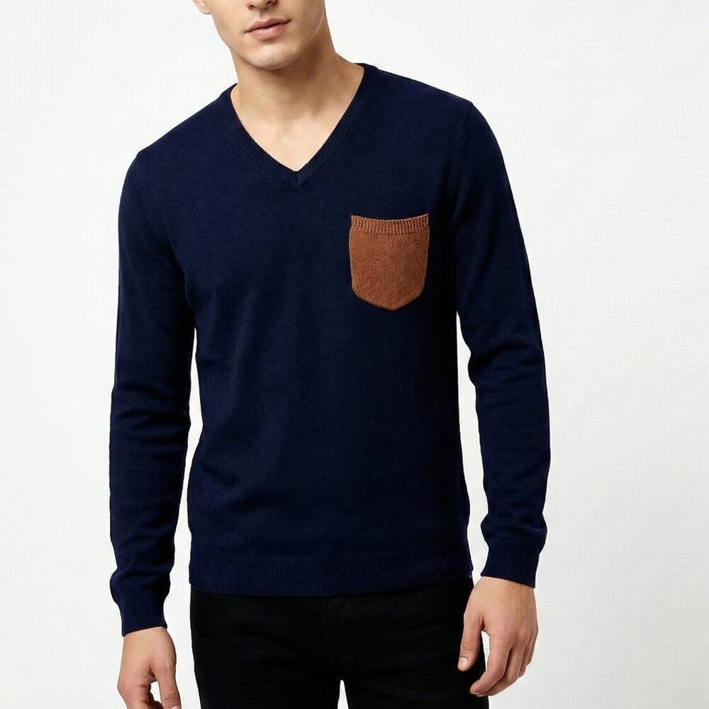 Bellwood Men's Super Soft Sweater Merino Wool with Pocket Made in Italy